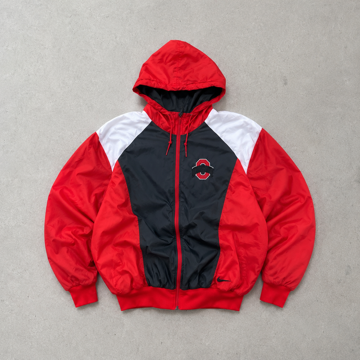 Y2K Vintage Nike Windbreaker Red, Bunt Rare (XL) Stitched Logo