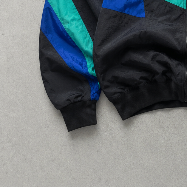 90s Vintage Nike Windbreaker Black, Blue Rare (XS) Stitched Logo