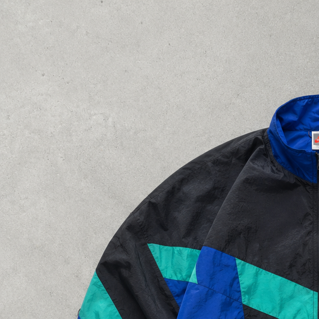 90s Vintage Nike Windbreaker Black, Blue Rare (XS) Stitched Logo