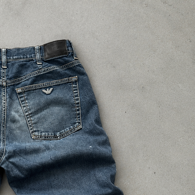 Y2K Armani Jeans Denim Pants Navy Rare (L)