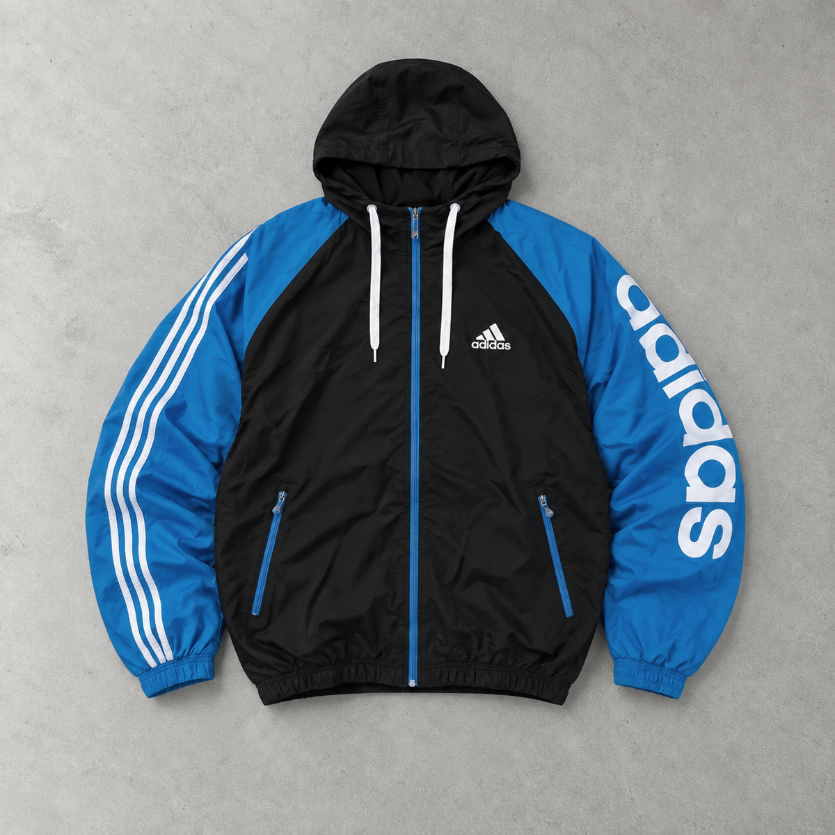 Adidas Windbreaker Black / Blue Rare (XL)