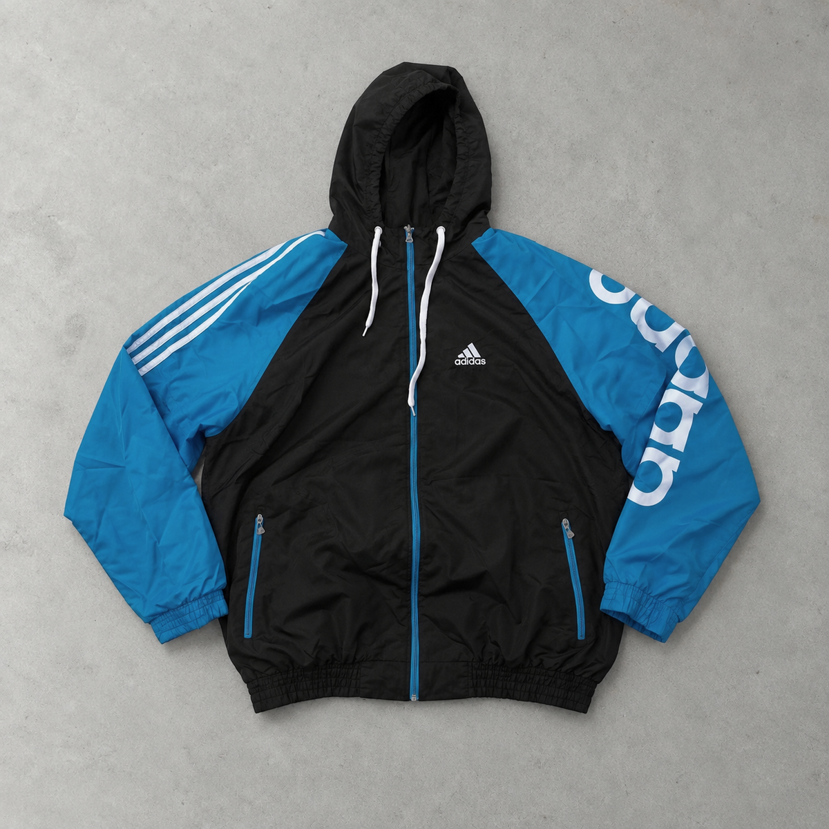 Adidas Windbreaker Black / Blue Rare (XL)