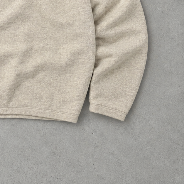 Ralph Lauren Half-Zip Sweater Creme, Beige Rare (XXL) Stitched Logo
