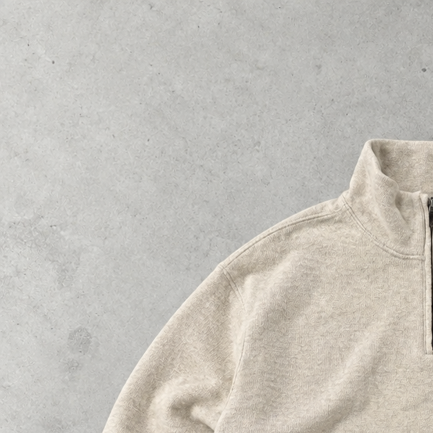 Ralph Lauren Half-Zip Sweater Creme, Beige Rare (XXL) Stitched Logo