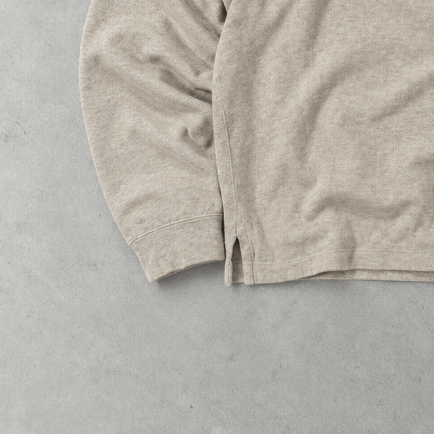 Ralph Lauren Half-Zip Sweater Creme, Beige Rare (XXL) Stitched Logo