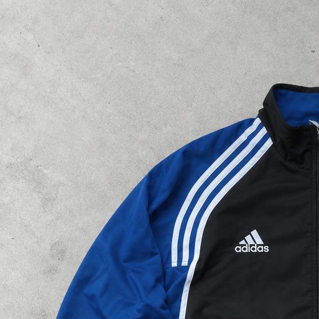 Y2K Adidas Windbreaker Blau / Schwarz limitiert (XL)