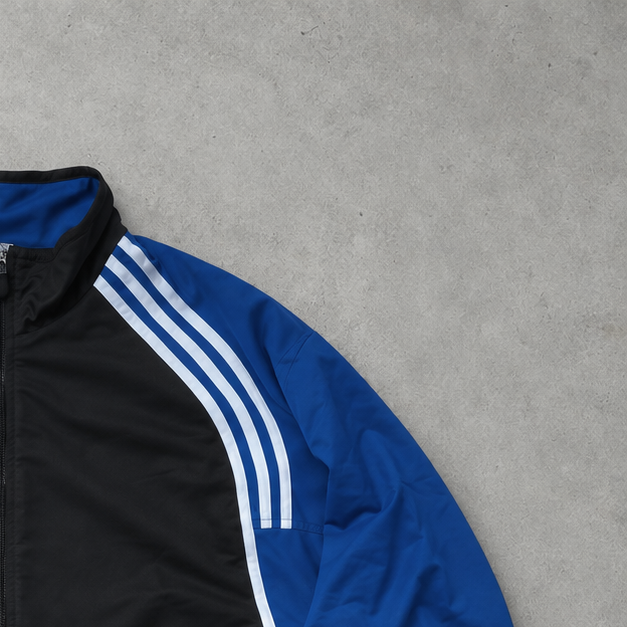 Y2K Adidas Windbreaker Blau / Schwarz limitiert (XL)