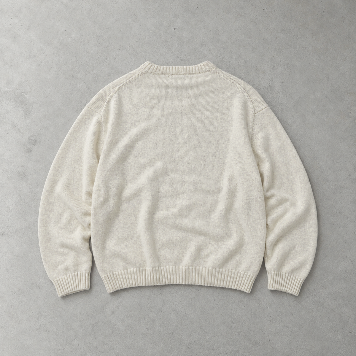 Polo Ralph Lauren Sweater Creme Rare (XXL) Stitched Logo
