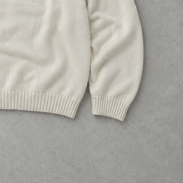 Polo Ralph Lauren Sweater Creme Rare (XXL) Stitched Logo