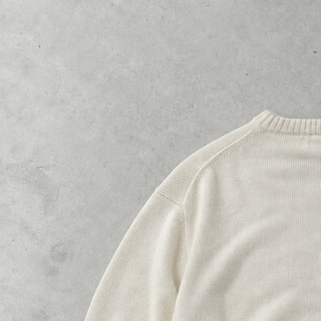 Polo Ralph Lauren Sweater Creme Rare (XXL) Stitched Logo