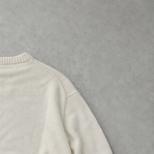 Polo Ralph Lauren Sweater Creme Rare (XXL) Stitched Logo
