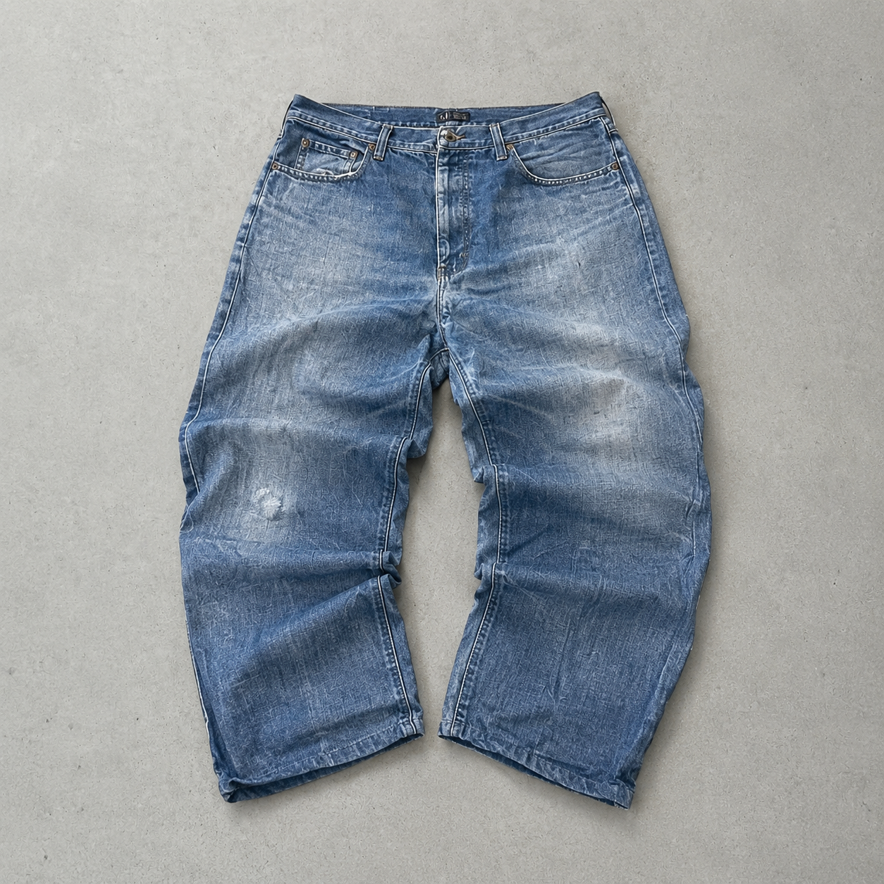 Y2K Emporio Armani Jeans Blau, Marineblau Rare Stitched Logo (M)