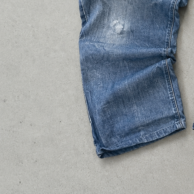 Y2K Emporio Armani Jeans Blau, Marineblau Rare Stitched Logo (M)