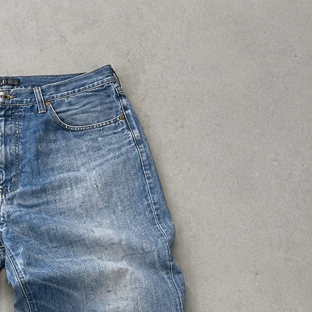 Y2K Emporio Armani Jeans Blau, Marineblau Rare Stitched Logo (M)