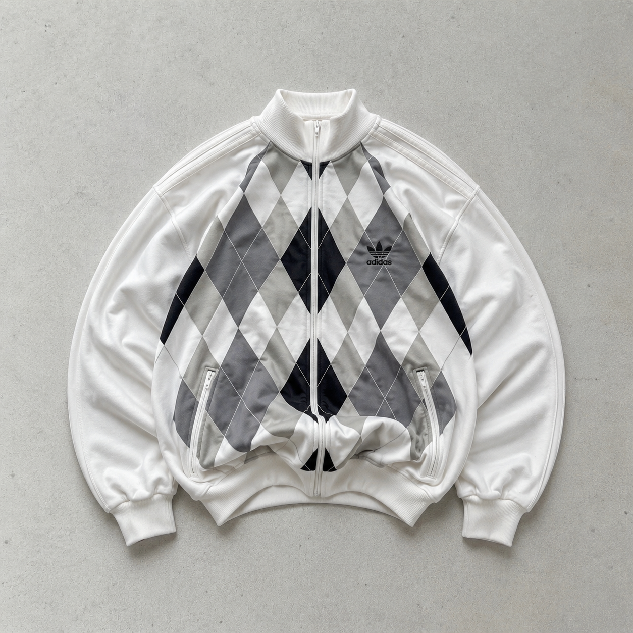 Adidas Track Jacket Grau, Weiß Limited (M) Stitched Logo