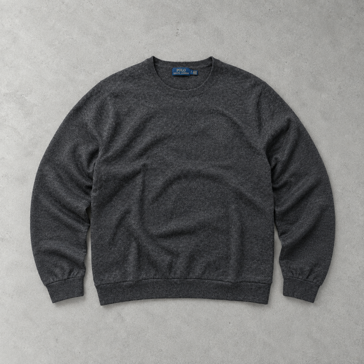 Y2K Polo Ralph Lauren Sweater Grau Rare (S) Stitched Logo