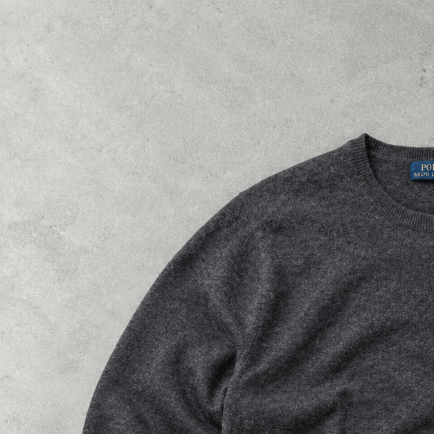Y2K Polo Ralph Lauren Sweater Grau Rare (S) Stitched Logo