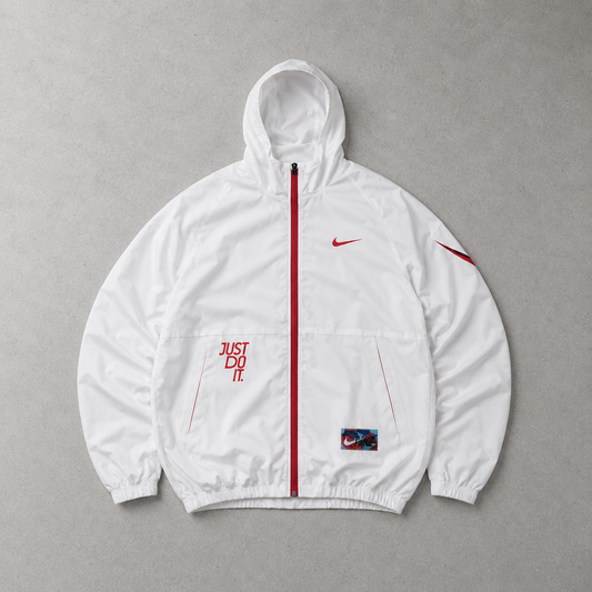 Nike Hoodie Weiß, Rot Limited Stitched Logo (M)