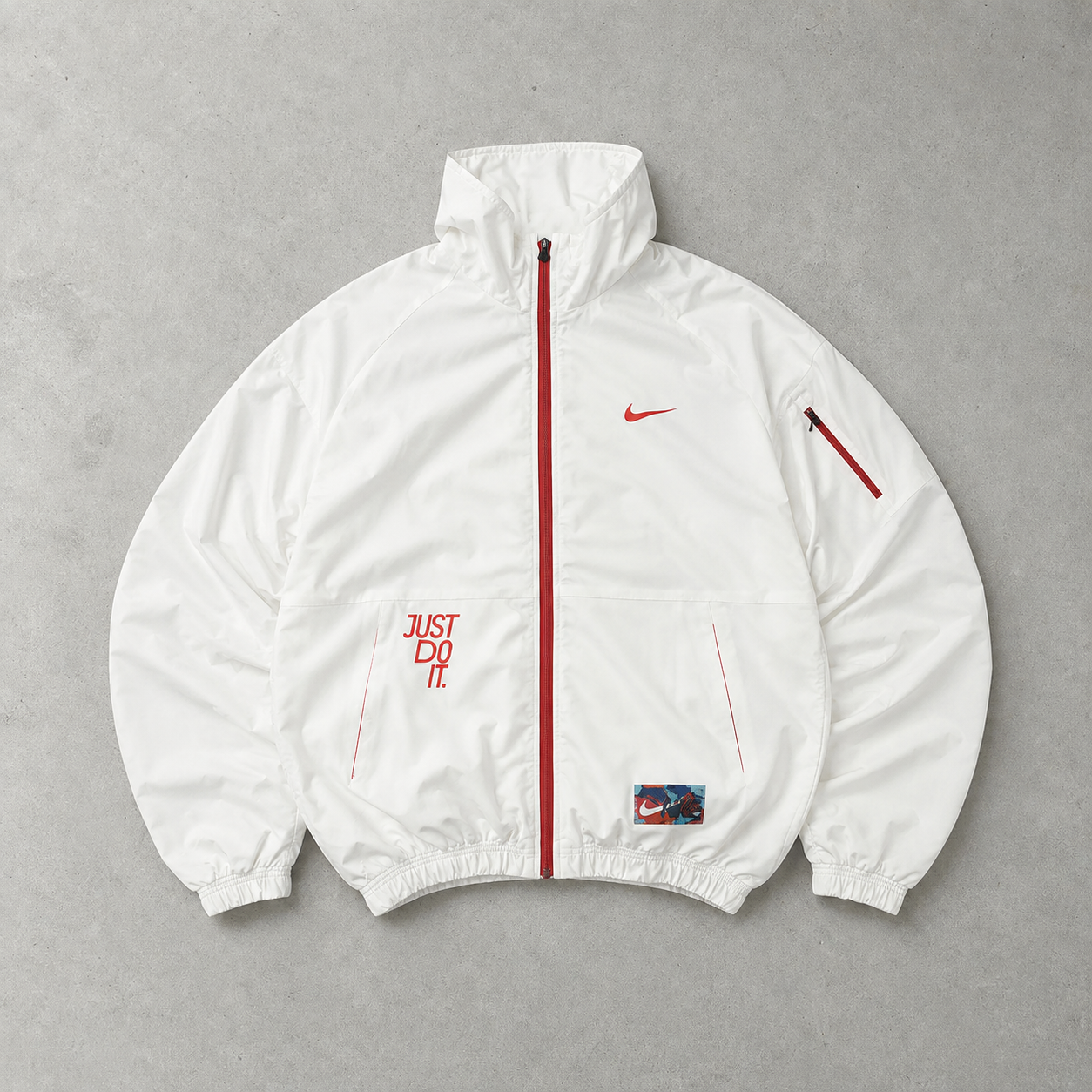 Nike Hoodie Weiß, Rot Limited Stitched Logo (M)