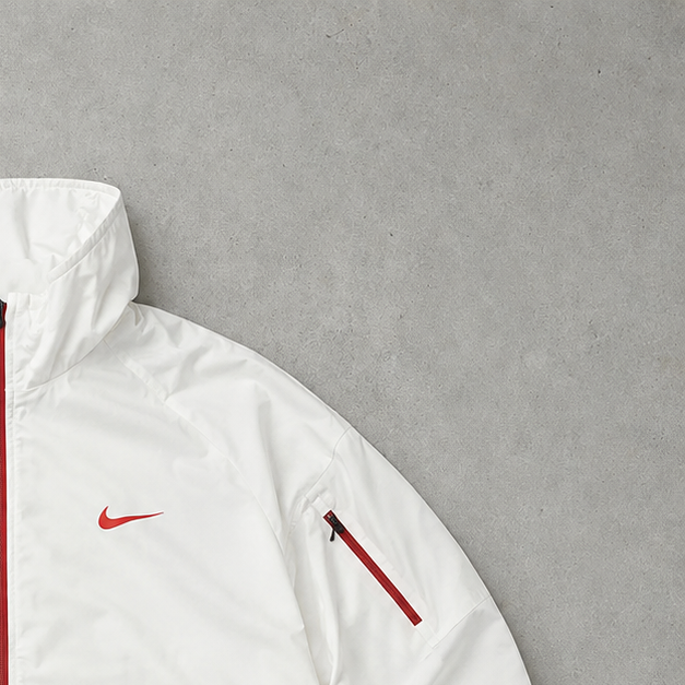 Nike Hoodie Weiß, Rot Limited Stitched Logo (M)