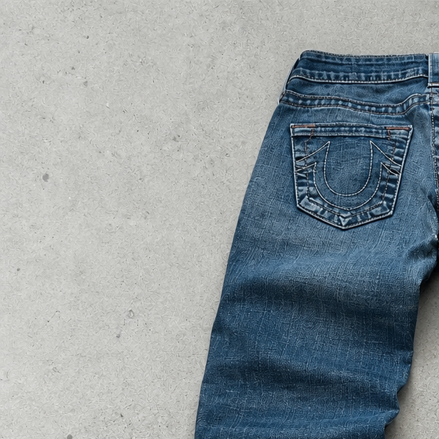 Y2K True Religion Straight Fit Jeans Blue Limited (S)