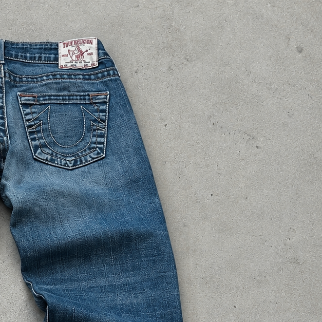 Y2K True Religion Straight Fit Jeans Blue Limited (S)
