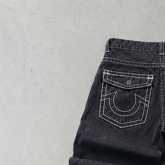 Y2K True Religion Jeans Schwarz Limited (M)