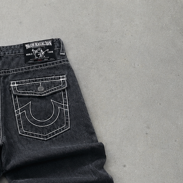 Y2K True Religion Jeans Schwarz Limited (M)