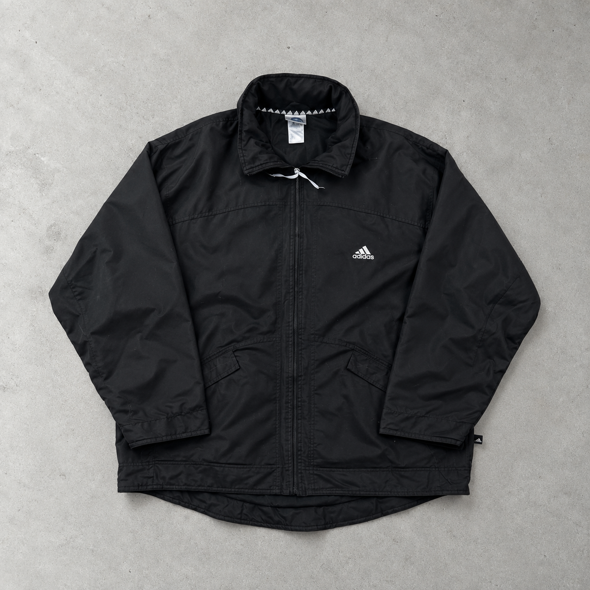 Y2K Adidas Jacket Black / White Rare (L) Stitched Logo