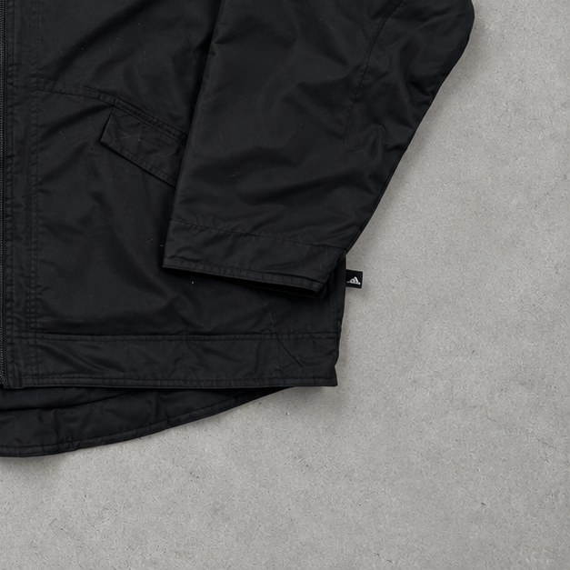 Y2K Adidas Jacket Black / White Rare (L) Stitched Logo