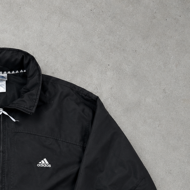 Y2K Adidas Jacket Black / White Rare (L) Stitched Logo