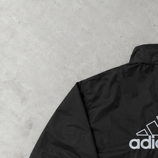 Y2K Adidas Jacket Black / White Rare (L) Stitched Logo