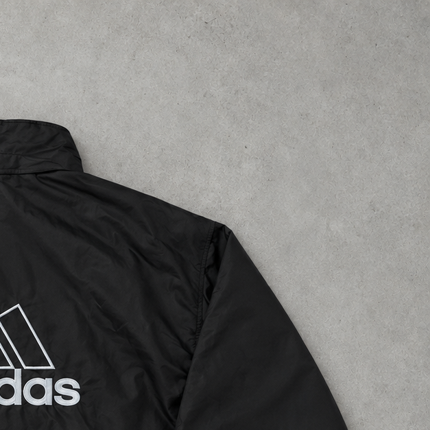 Y2K Adidas Jacket Black / White Rare (L) Stitched Logo