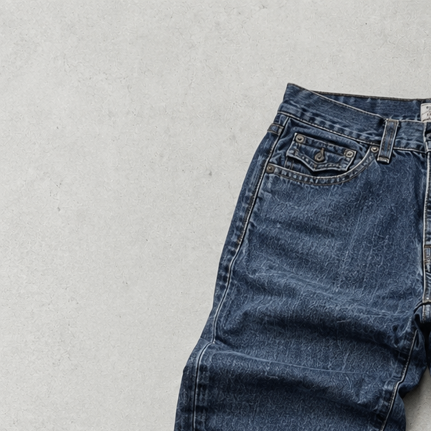 Y2K 2000s 2000 Vintage True Religion Straight Fit Jeans Marineblau Rare (S)
