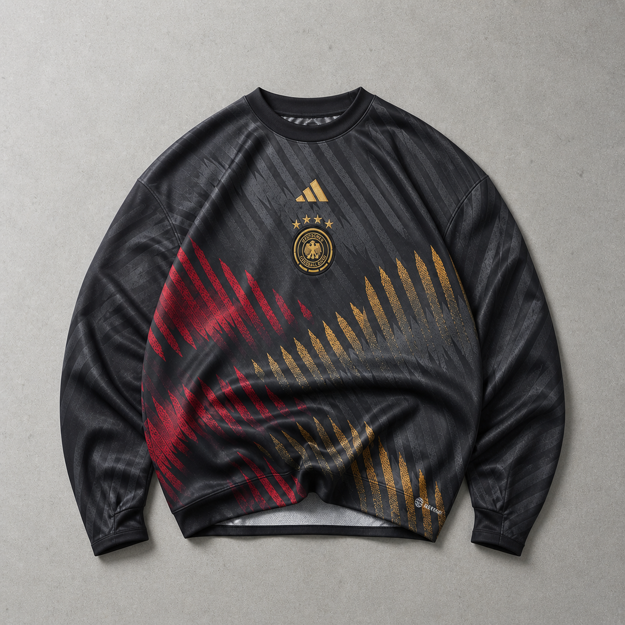 Germany Football Adidas Sweater Bunt, Schwarz Rare (M) Stitched Logo