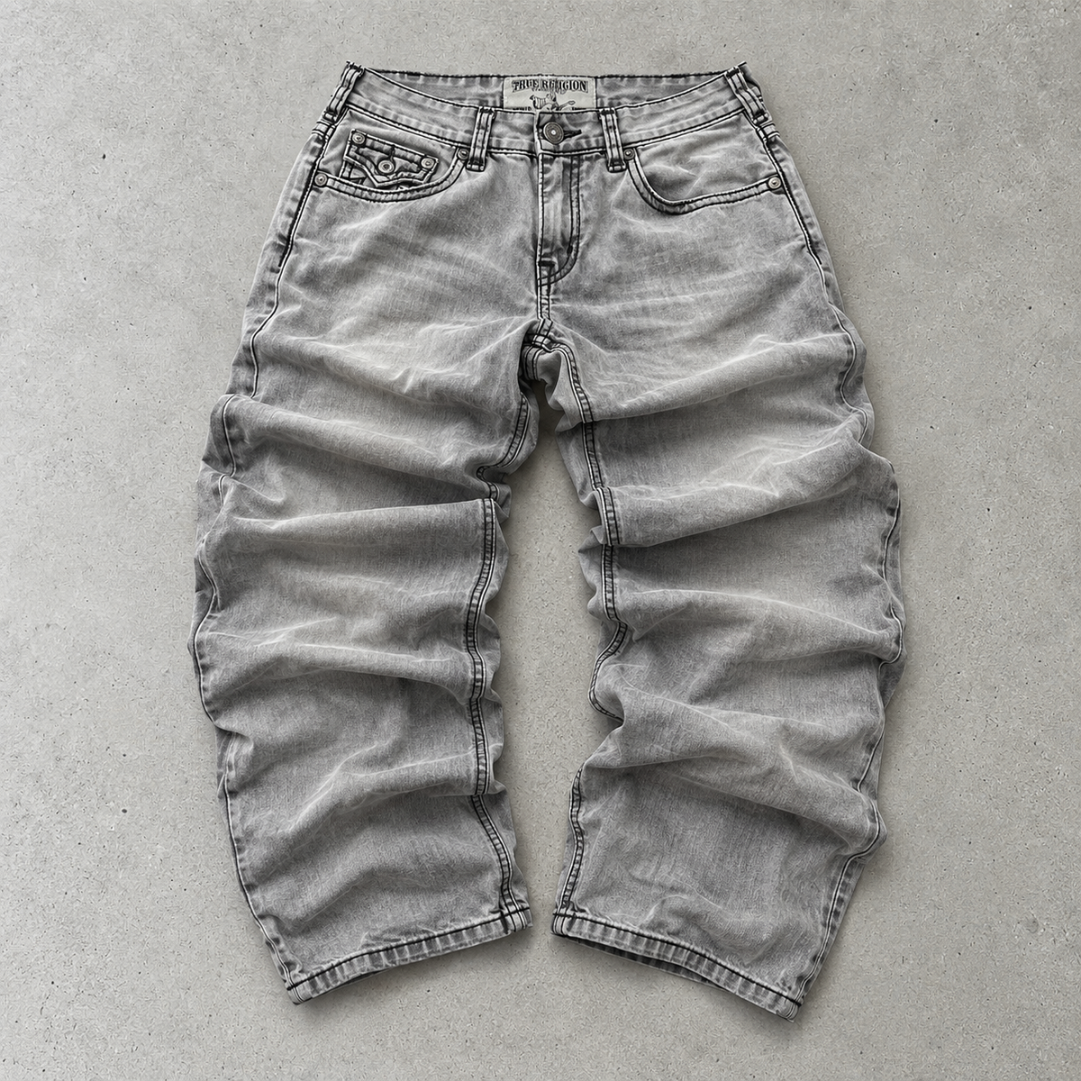 Y2K True Religion Straight Jeans Grey Rare (W30 | DE 46)