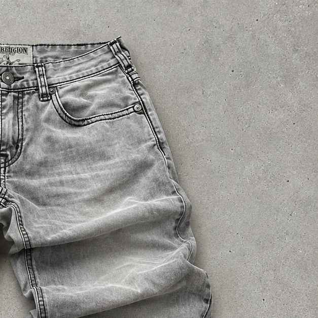 Y2K True Religion Straight Jeans Grey Rare (W30 | DE 46)