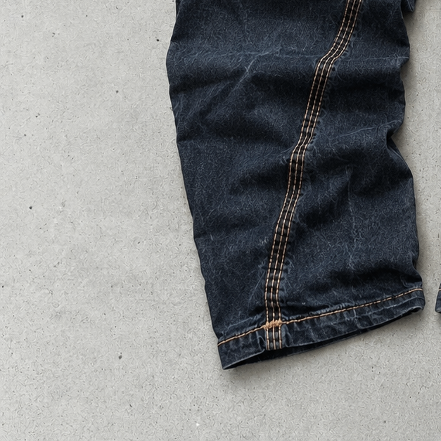 Y2K True Religion Baggy Jeans Black Rare Stitched Logo (M)