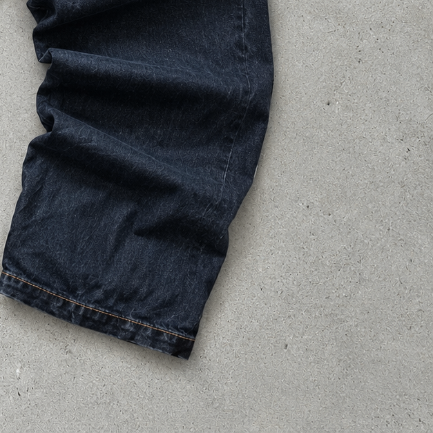 Y2K True Religion Baggy Jeans Black Rare Stitched Logo (M)