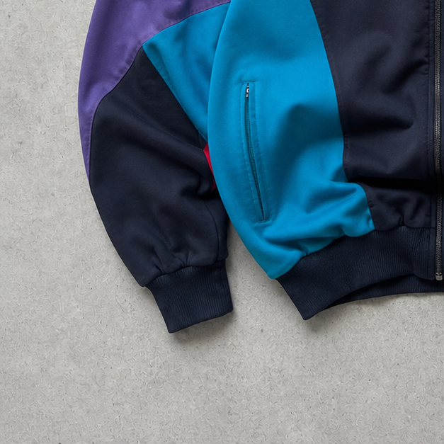 Adidas Track Jacket Bunt, Marineblau Limited (M) Stitched Logo