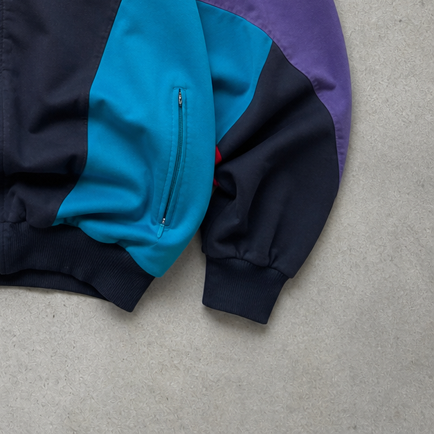 Adidas Track Jacket Bunt, Marineblau Limited (M) Stitched Logo