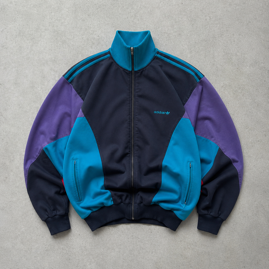 Adidas Track Jacket Bunt, Marineblau Limited (M) Stitched Logo