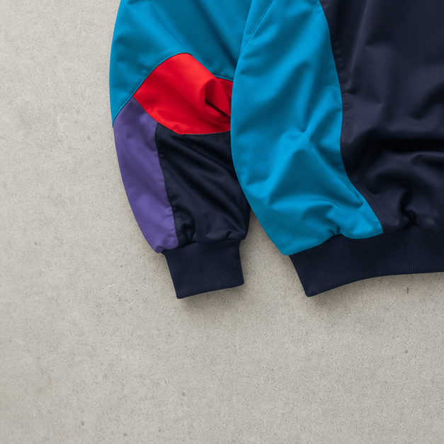Adidas Track Jacket Bunt, Marineblau Limited (M) Stitched Logo