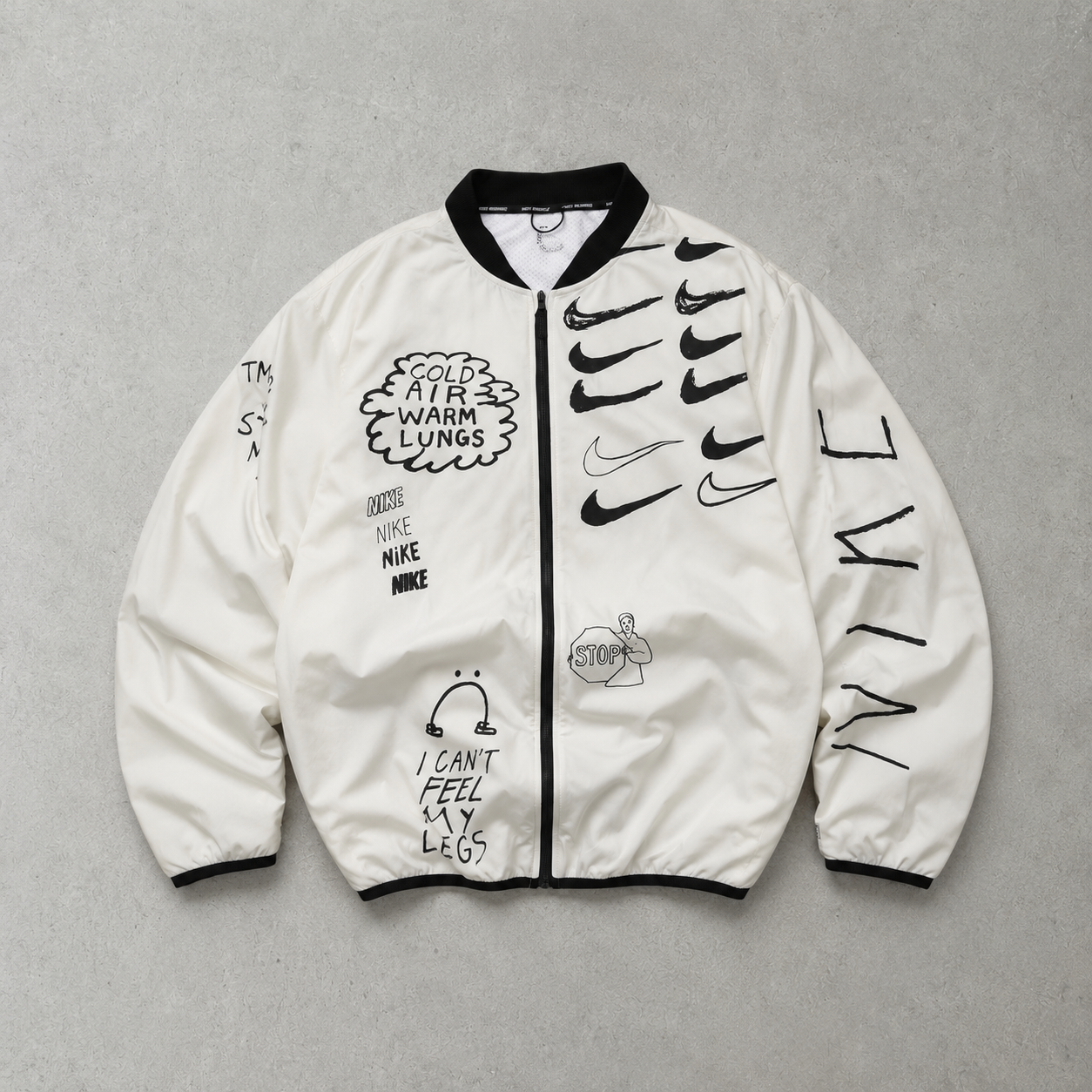 Y2K Nike Windbreaker White, Black Rare (M)