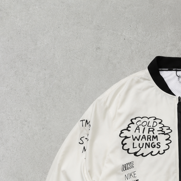 Y2K Nike Windbreaker White, Black Rare (M)