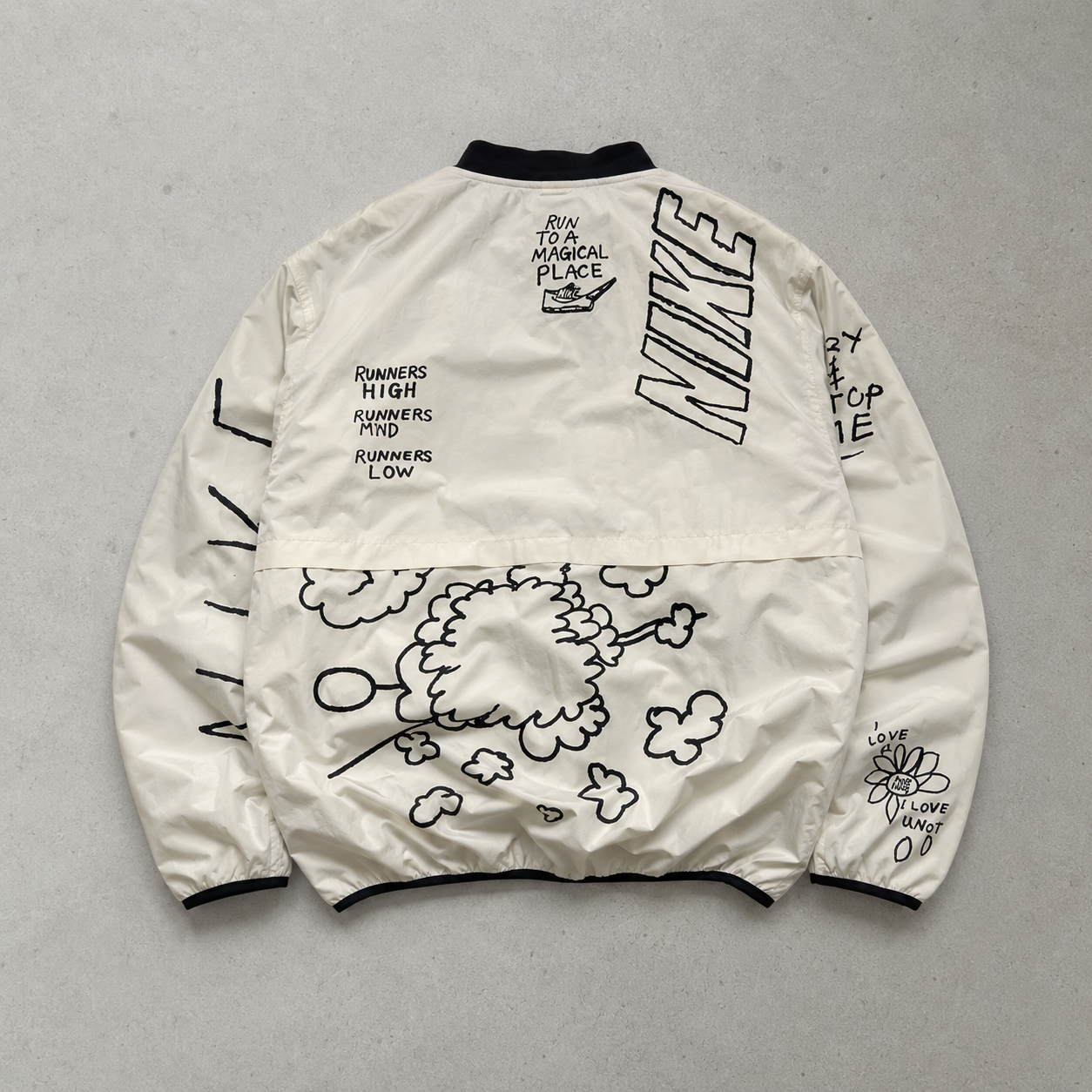Y2K Nike Windbreaker White, Black Rare (M)
