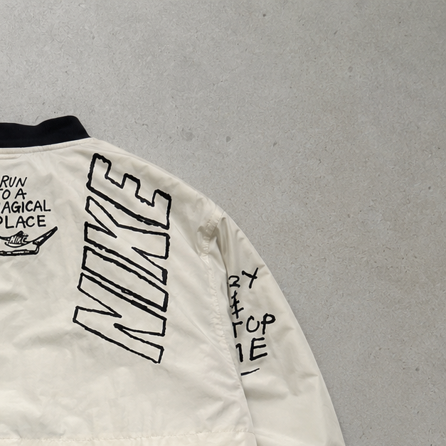 Y2K Nike Windbreaker White, Black Rare (M)