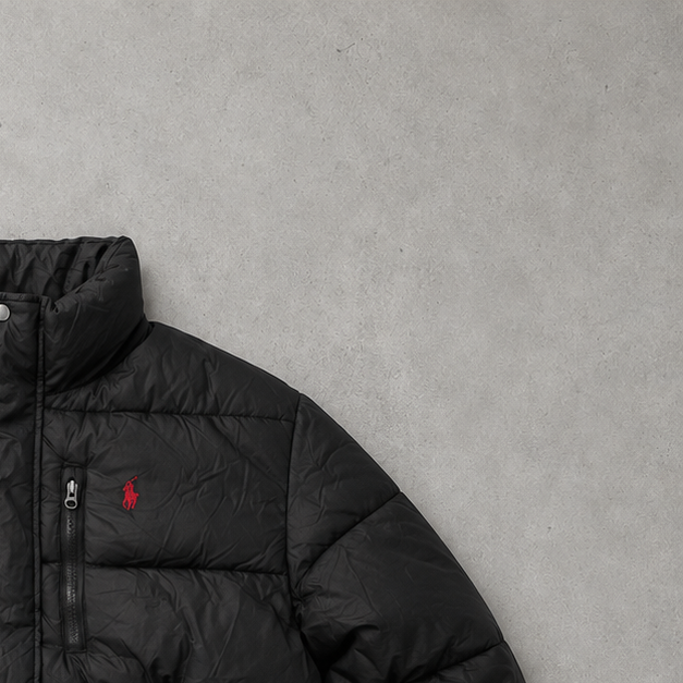 Polo Ralph Lauren Hoodie Schwarz, Rot Rare Stitched Logo (M)