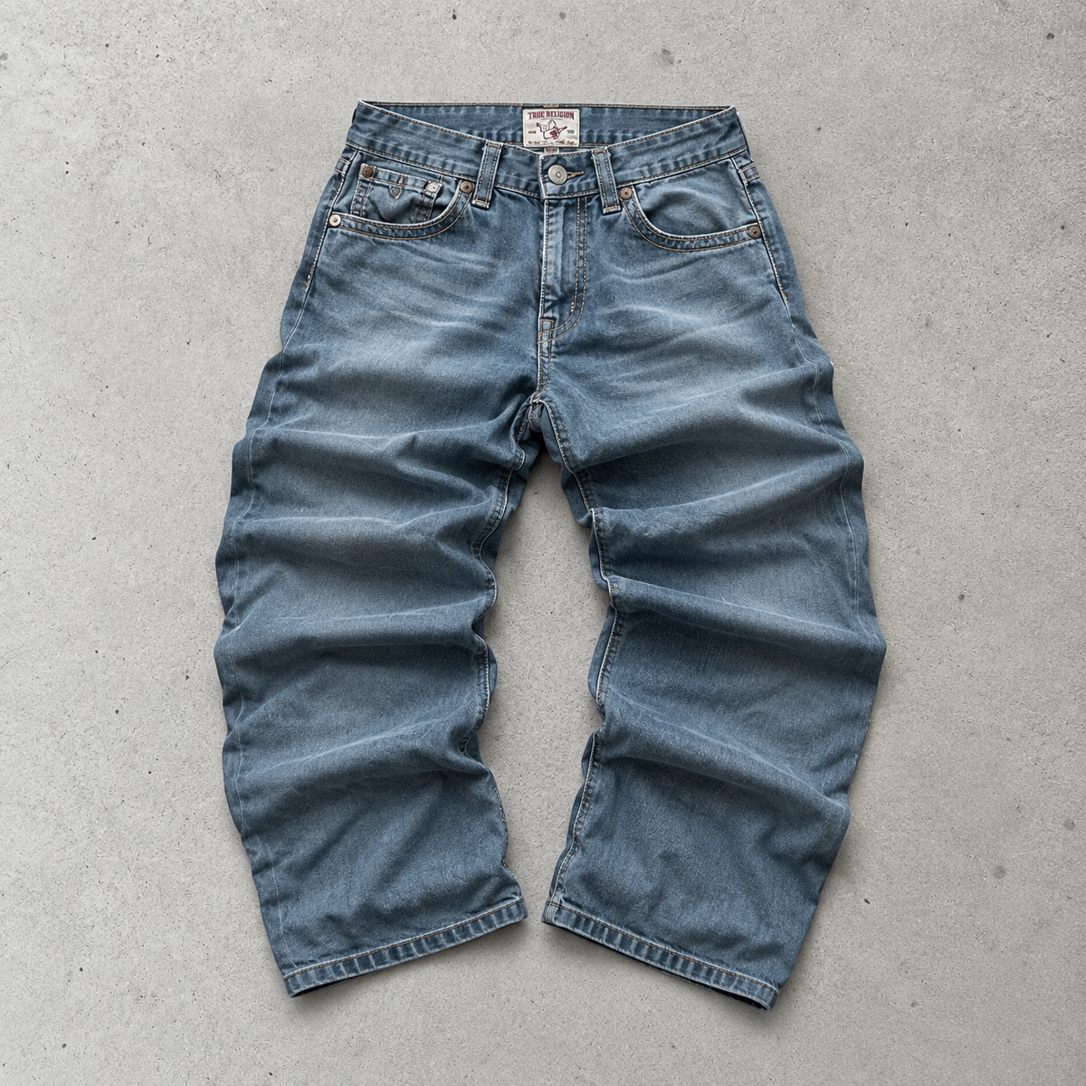 Y2K True Religion Jeans Light Blue Limited Stitched Logo (M)