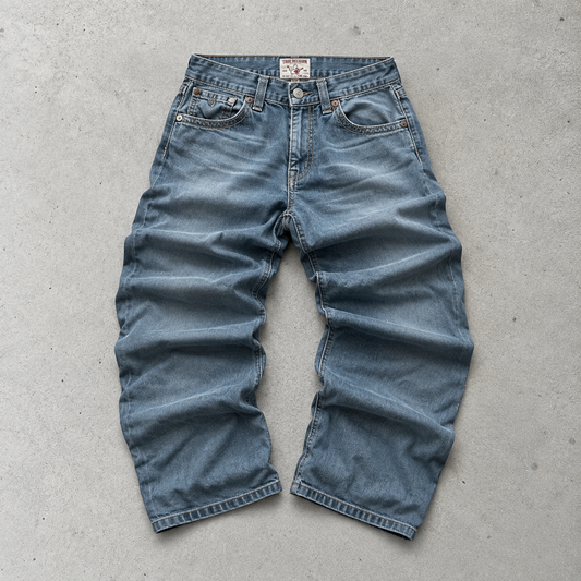 Y2K True Religion Jeans Light Blue Limited Stitched Logo (M)